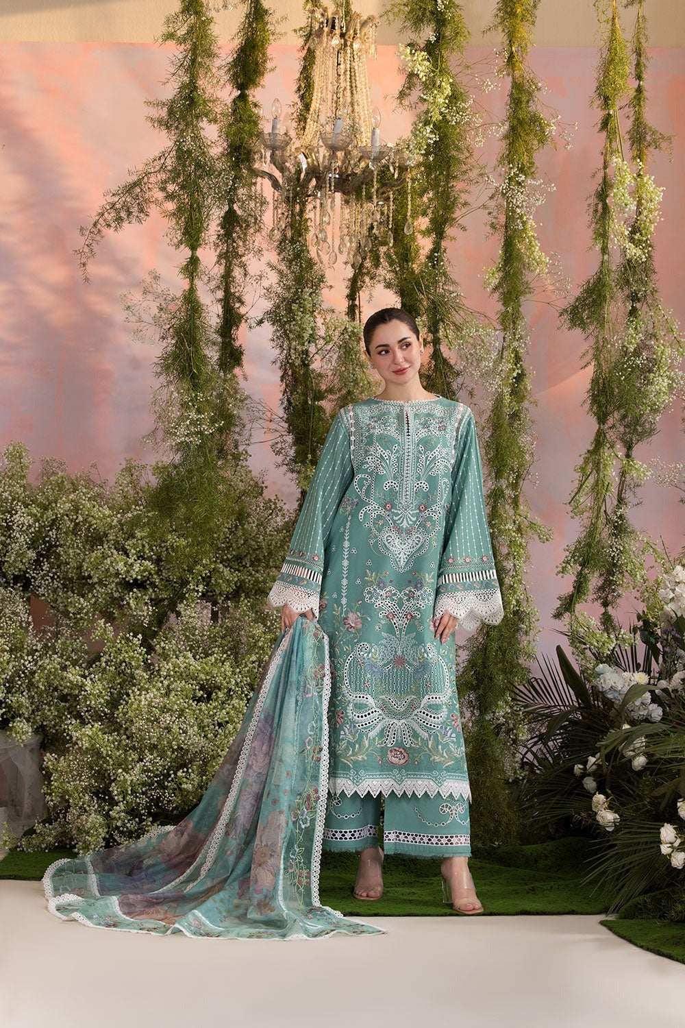 SOBIA NAZIR - 3 PIECE LAWN EMBROIDERED SHIRT WITH CHIFFON PRINTED DUPATTA BW2025 - Brands Wear