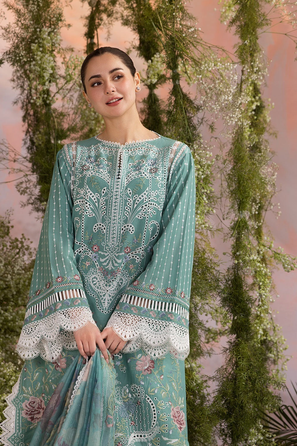 SOBIA NAZIR - 3 PIECE LAWN EMBROIDERED SHIRT WITH CHIFFON PRINTED DUPATTA BW2025 - Brands Wear