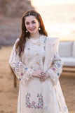QALAMKAR - 3 PIECE CHIKANKARI EMBROIDERED LAWN SUIT UNSTITCHED BW997 - Brands Wear