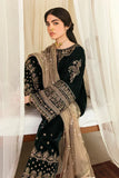 Baroque 3 PIECE UNSTITCHED EMBROIDERED VELVET DRESS BW1308