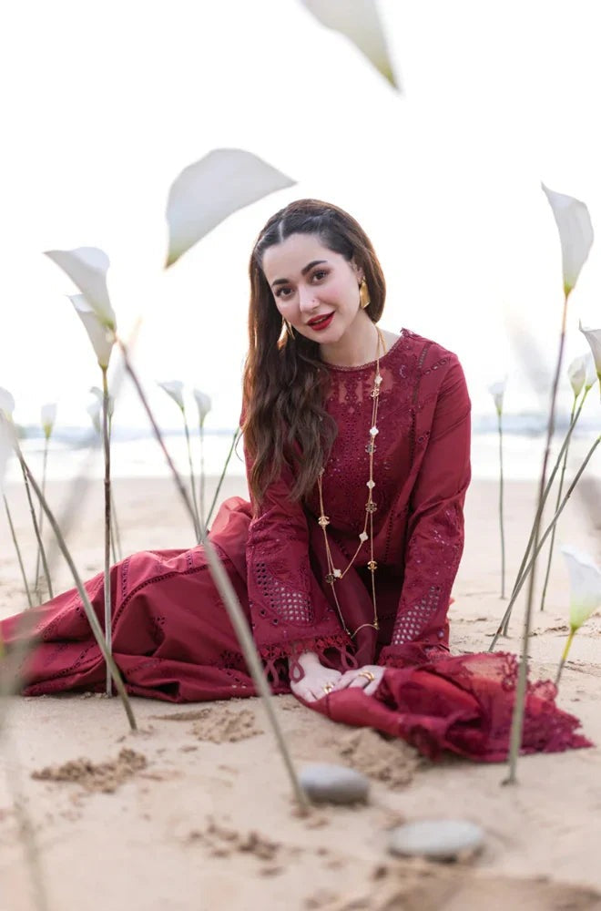 QALAMKAR - 3 PIECE UNSTITCHED LAWN EMBROIDERED CHIKANKARI BW1049 - Brands Wear