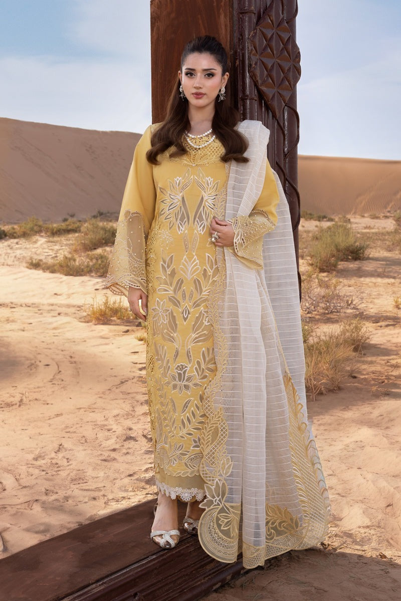 RANG RASIYA - 3 PIECE LAWN EMBROIDERED SHIRT WITH NET EMBROIDERED DUPATTA BW2031 - Brands Wear