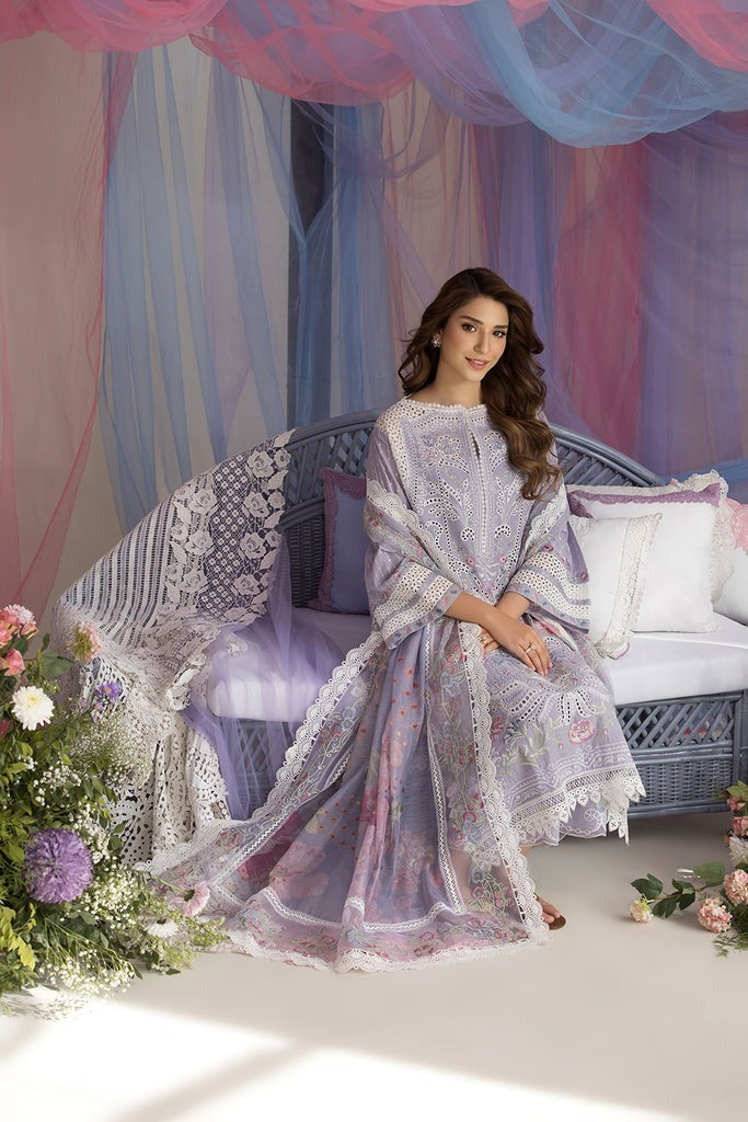 SOBIA NAZIR - 3PC LAWN CHIKANKARI EMBROIDERED SHIRT WITH CHIFFON PRINTED DUPATTA BW2029 - Brands Wear