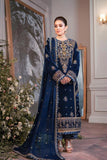3 PIECE UNSTITCHED EMBROIDERED VELVET DRESS BW607 - Brands Wear