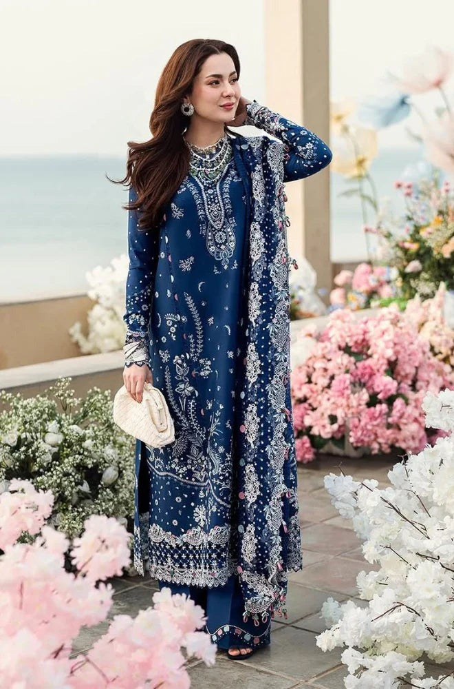 JADE - 3 PIECE LAWN CHIKANKARI EMBROIDERED SUIT UNSTITCHED - Brands Wear