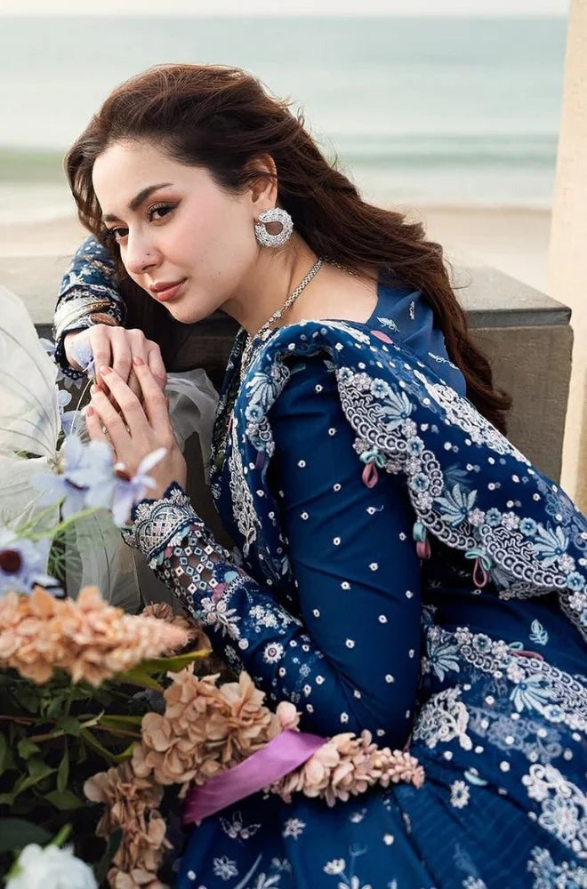 JADE - 3 PIECE LAWN CHIKANKARI EMBROIDERED SUIT UNSTITCHED - Brands Wear