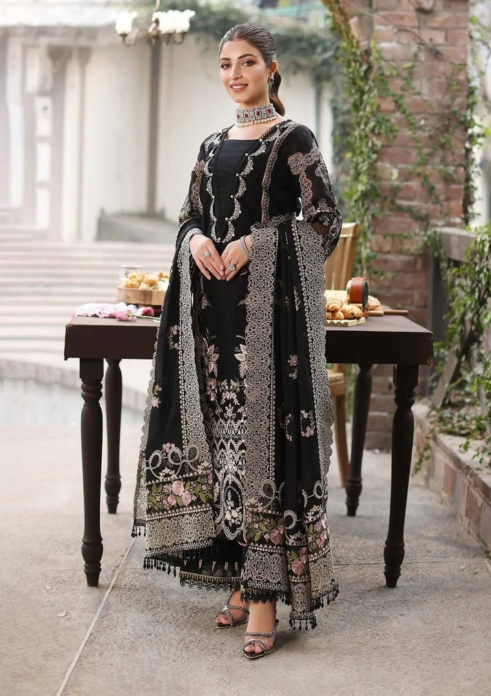 KAHF - 3 PIECE LAWN EMBROIDERED SHIRT WITH ORGANZA EMBROIDERED DUPATTA BW2028 - Brands Wear