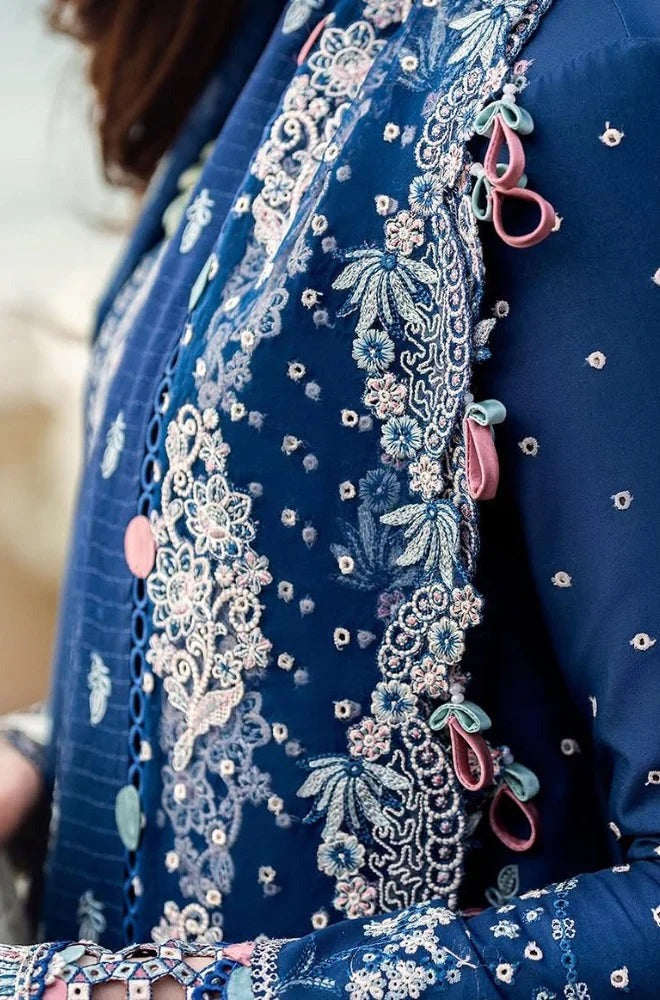 JADE - 3 PIECE LAWN CHIKANKARI EMBROIDERED SUIT UNSTITCHED - Brands Wear