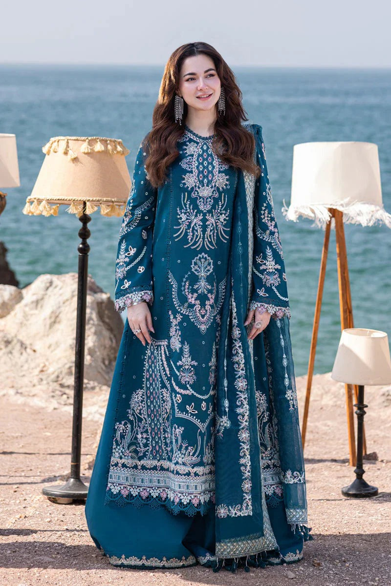 QALAMKAR - 3 PIECE CHIKANKARI EMBROIDERED LAWN SUIT BW1035 - Brands Wear
