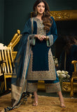 ASIM JOFA - 3 PIECE UNSTITCHED EMBROIDERED VELVET DRESS BW414 - Brands Wear