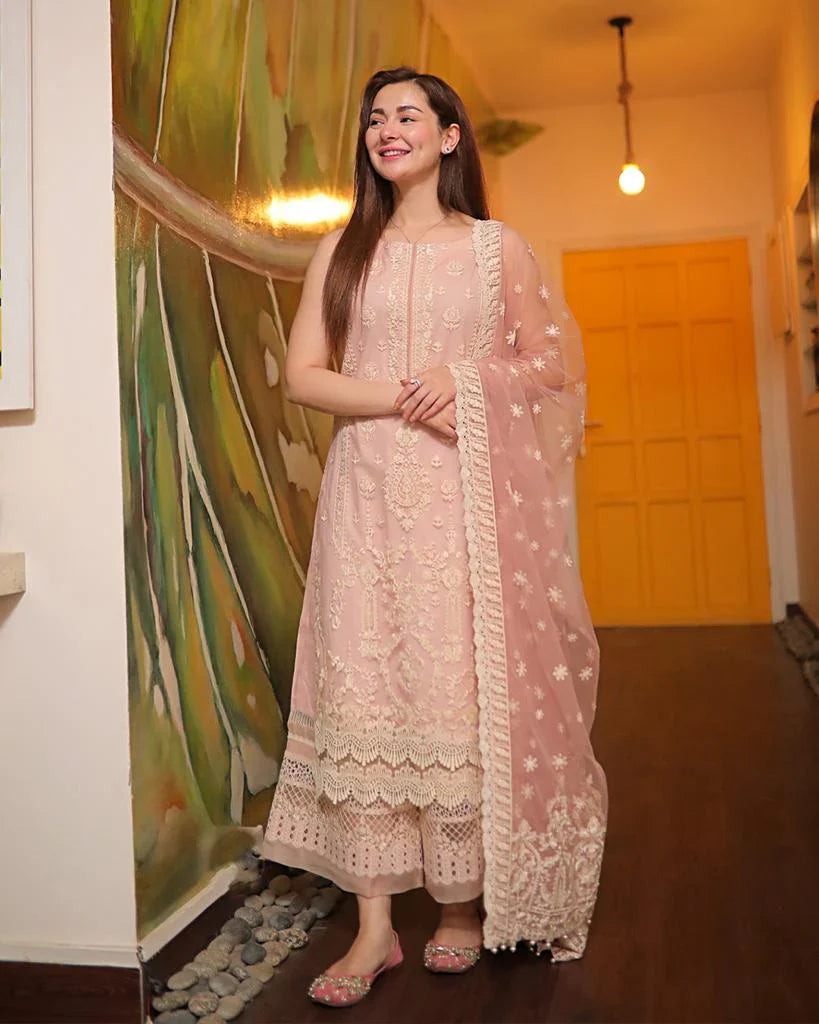 FAIZA SAQLAIN - 3 PIECE UNSTITCHED EMBROIDERED LAWN SUIT QN979 - Brands Wear