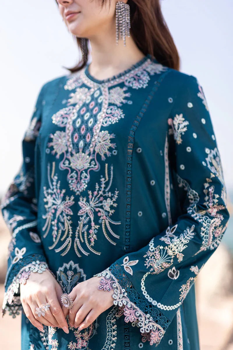 QALAMKAR - 3 PIECE CHIKANKARI EMBROIDERED LAWN SUIT BW1035 - Brands Wear