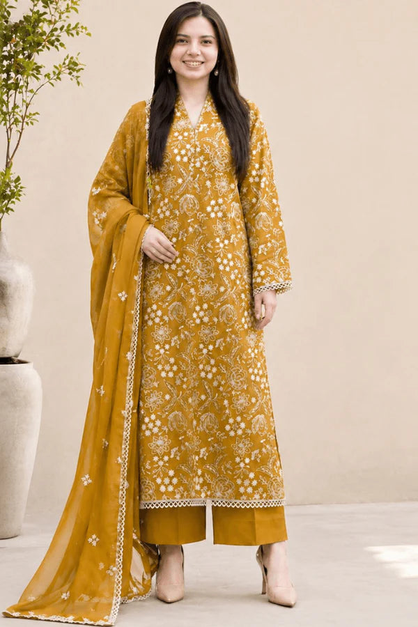 BAREEZE -SUMMER EMBROIDED 3PC LAWN BW2044