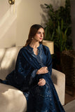 SAPPHIRE - 3 PIECE DHANAK EMBROIDERED SHIRT WITH DHANAK EMBROIDERED SHAWL BW2504 - Brands Wear