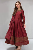 MARIA. B - 3 PIECE WINTER UNSTITCHED SHAMOZ SILK FROCK STYLE EMBROIDERED SUIT BW099 - Brands Wear