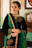 3 PIECE UNSTITCHED EMBROIDERED VELVET DRESS BW551 - Brands Wear