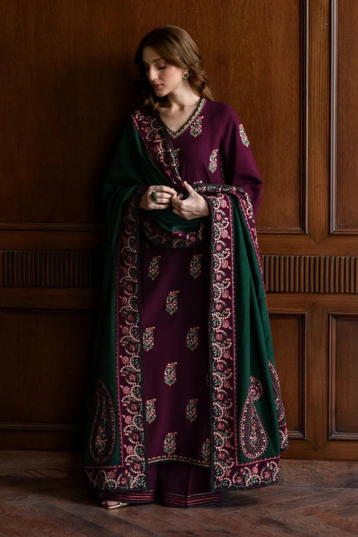 BATIK - 3 PIECE DHANAK EMBROIDERED SHIRT WITH DHANAK EMBROIDERED SHAWL BW1236 - Brands Wear