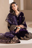 Baroque 3 PIECE UNSTITCHED EMBROIDERED VELVET DRESS BW1310