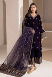 Baroque 3 PIECE UNSTITCHED EMBROIDERED VELVET DRESS BW1310