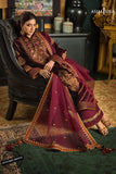 asimjofa3 PIECE UNSTITCHED EMBROIDERED VELVET DRESS BW1302
