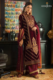 asimjofa3 PIECE UNSTITCHED EMBROIDERED VELVET DRESS BW1302