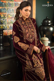 asimjofa3 PIECE UNSTITCHED EMBROIDERED VELVET DRESS BW1302