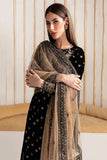 JAZMIN 3 PIECE UNSTITCHED EMBROIDERED VELVET DRESS BW1309