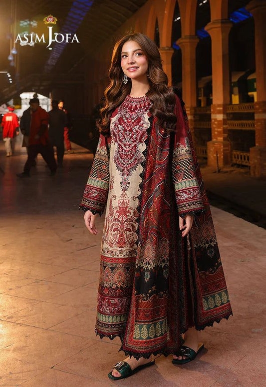 Asim Jofa - Winter 3PC Linen Bana Dora Digital Print Dress 2099