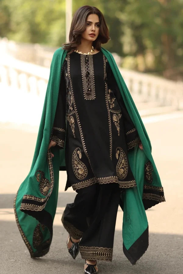 CHARIZMA 3PC EMBROIDERED DHANAK UNSTITCHED DRESS BW1318